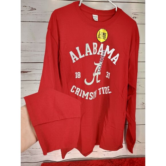 Alabama‎ Crimson Tide Long Sleeve T-Shirt Large Hanes Red - Picture 3 of 8